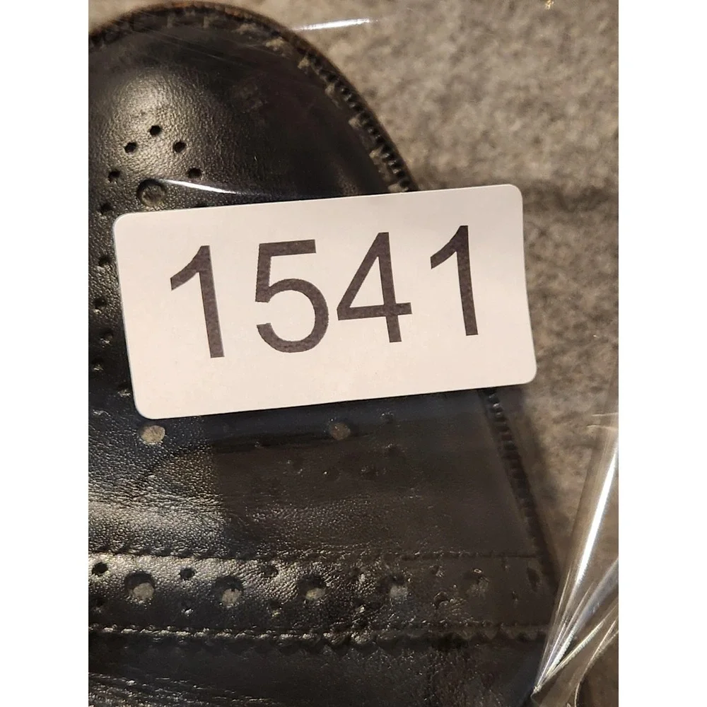 Aston Grey Kobe Shoes Mens Size 9.5 Black Leather Brogue Cap Toe Oxford‎ Dress